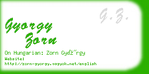 gyorgy zorn business card